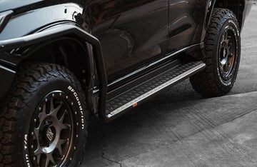 Piak Elite Side Steps for Mitsubishi MR Triton Nov 2018 onwards- Black Checkerplate - Brixton 4x4 - Buy Online Now!